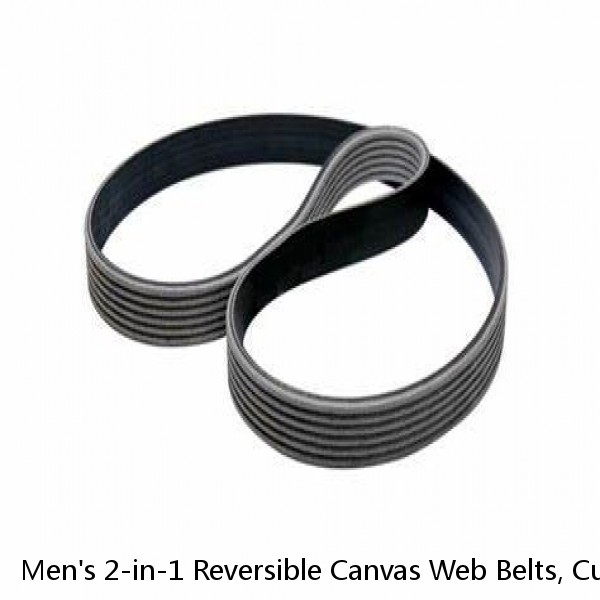 Men's 2-in-1 Reversible Canvas Web Belts, Cut-to-Fit up to 42', 2-Pack-P10702